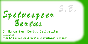 szilveszter bertus business card